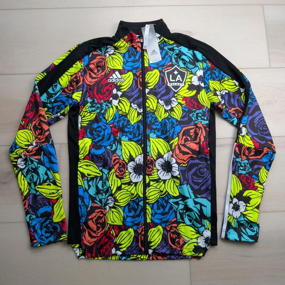 NEW Adidas LA Galaxy Unity Tiro Track Jacket Mens S Floral Multicolor MLS Soccer